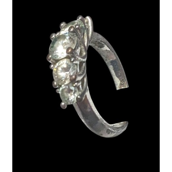 Glam Five Gem Silver Tone Fashion Ring Size 8 - Picture 12 of 14